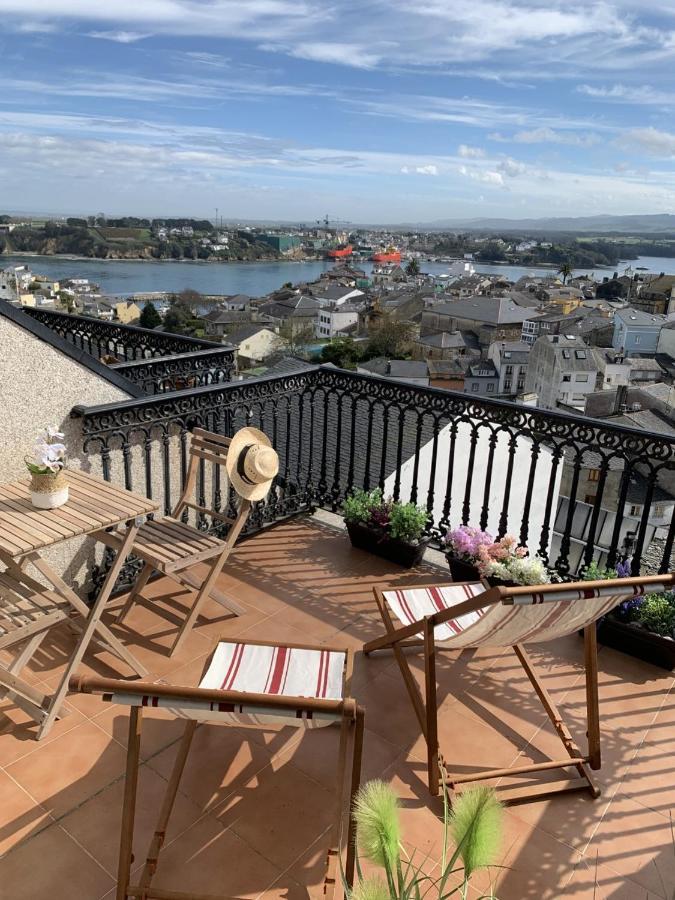 Moderno Piso Con La Mejor Terraza De Ribadeo Y Vistas Maravillosas Eksteriør billede